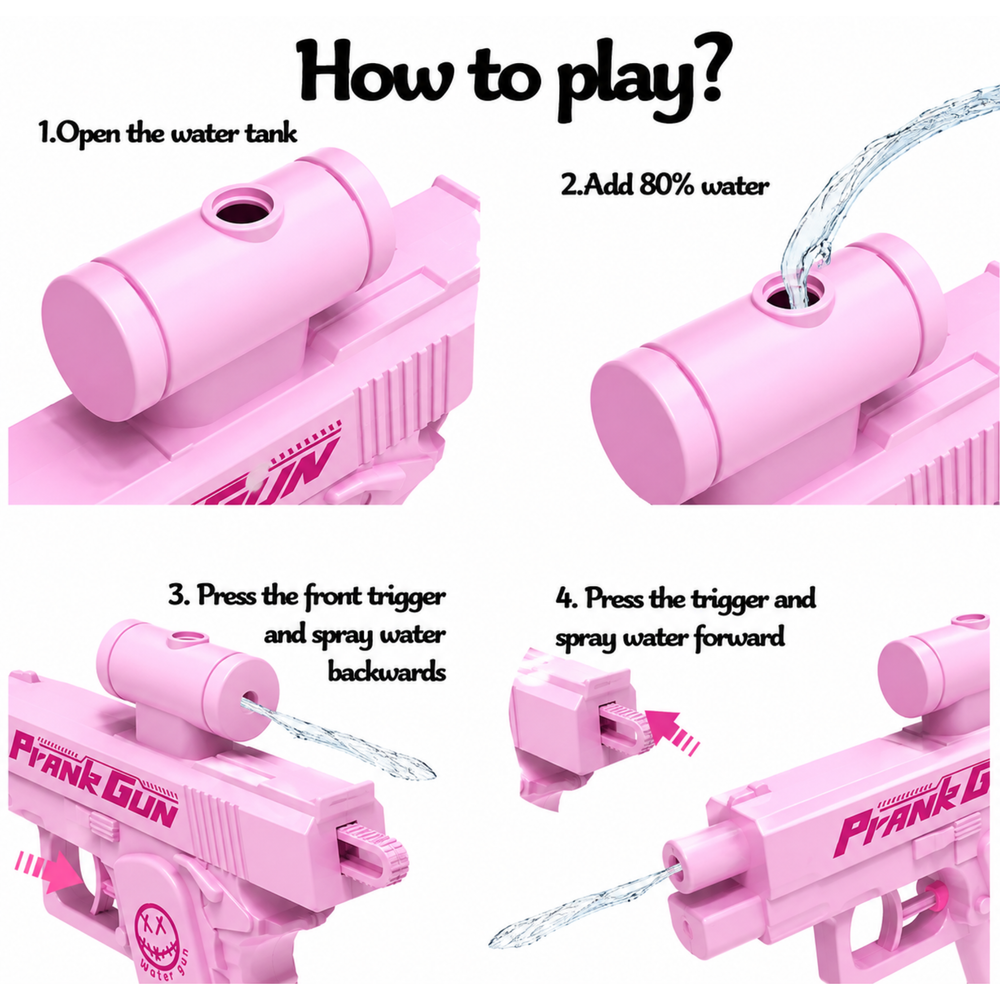 Prank Waterpistool – Roze & Blauw – Grappig Fopartikel