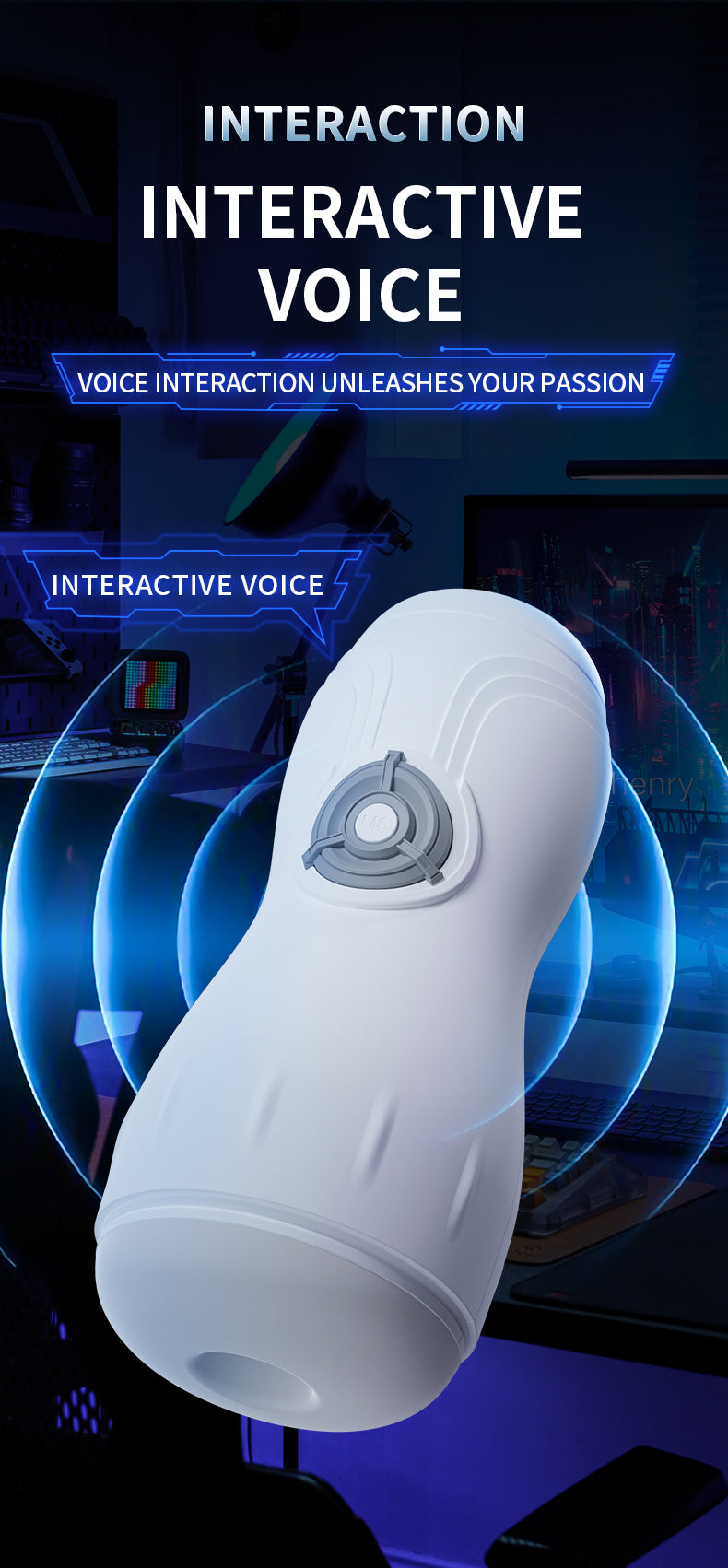 Power Escorts - BR311 - Carl - Groot Formaat Witte Masturbator - 10 Function + Sound Function