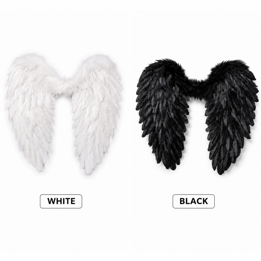 Angel Wings Sierkussen - 45x45 cm - Zwart & Wit