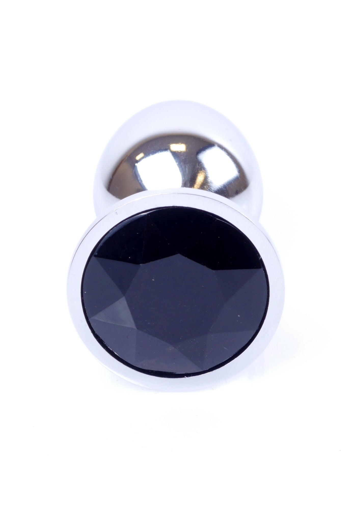 Power Escort Anal Plug Zwart met Kristal – RVS – 7 cm | Luxe & Comfort