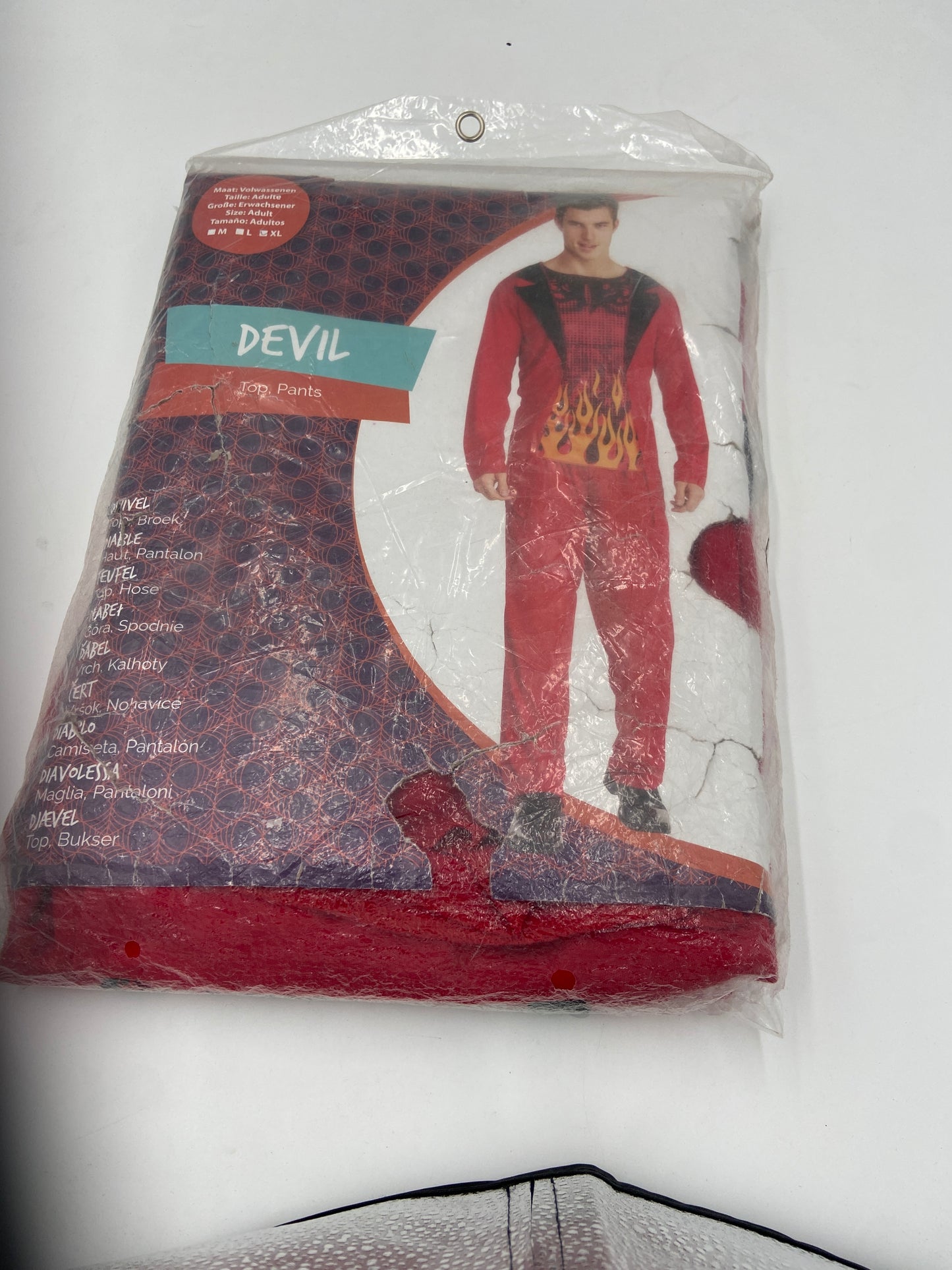 Extra Kinky Duivel Kostuum – Rood Topje met Vlammen & Bijpassende Broek (M / L / XL)