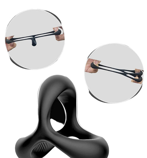 LoveSecret - 3-Functie Siliconen Cockring – Zwart