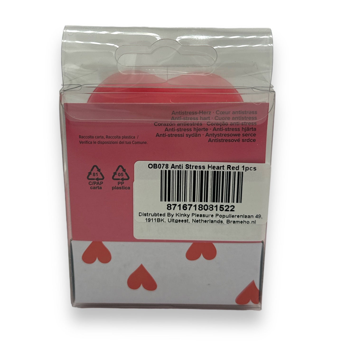 Stressballen in Hartvorm - Rood - Stressverlichting en Ergonomisch Ontwerp