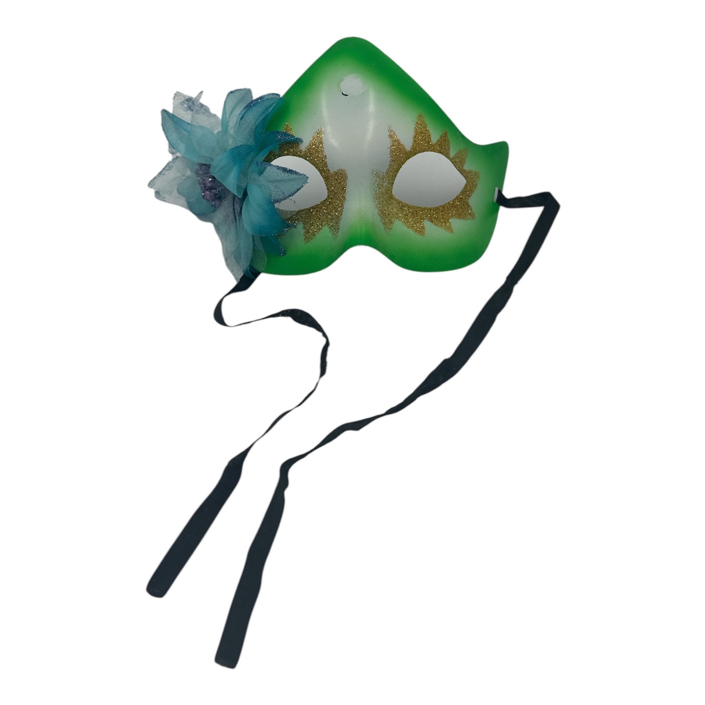 Groen Wit Masker met Gouden Wimpers