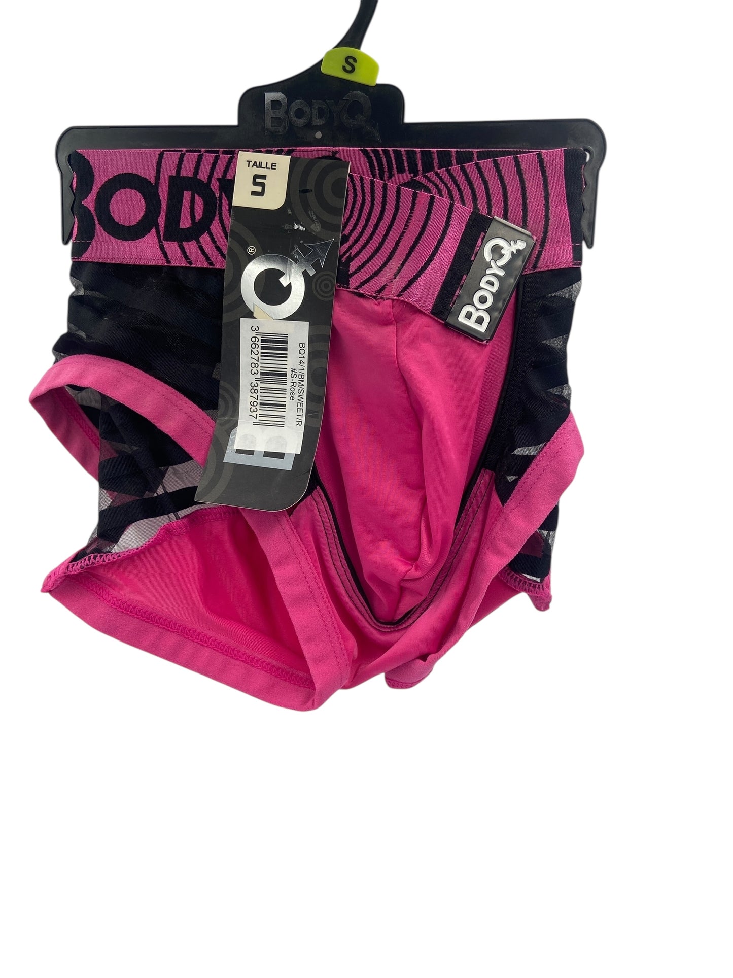 BodyQ Sexy Heren Boxershort – Roze met Net Zwart – Erotische Herenlingerie – Maten S t/m XL