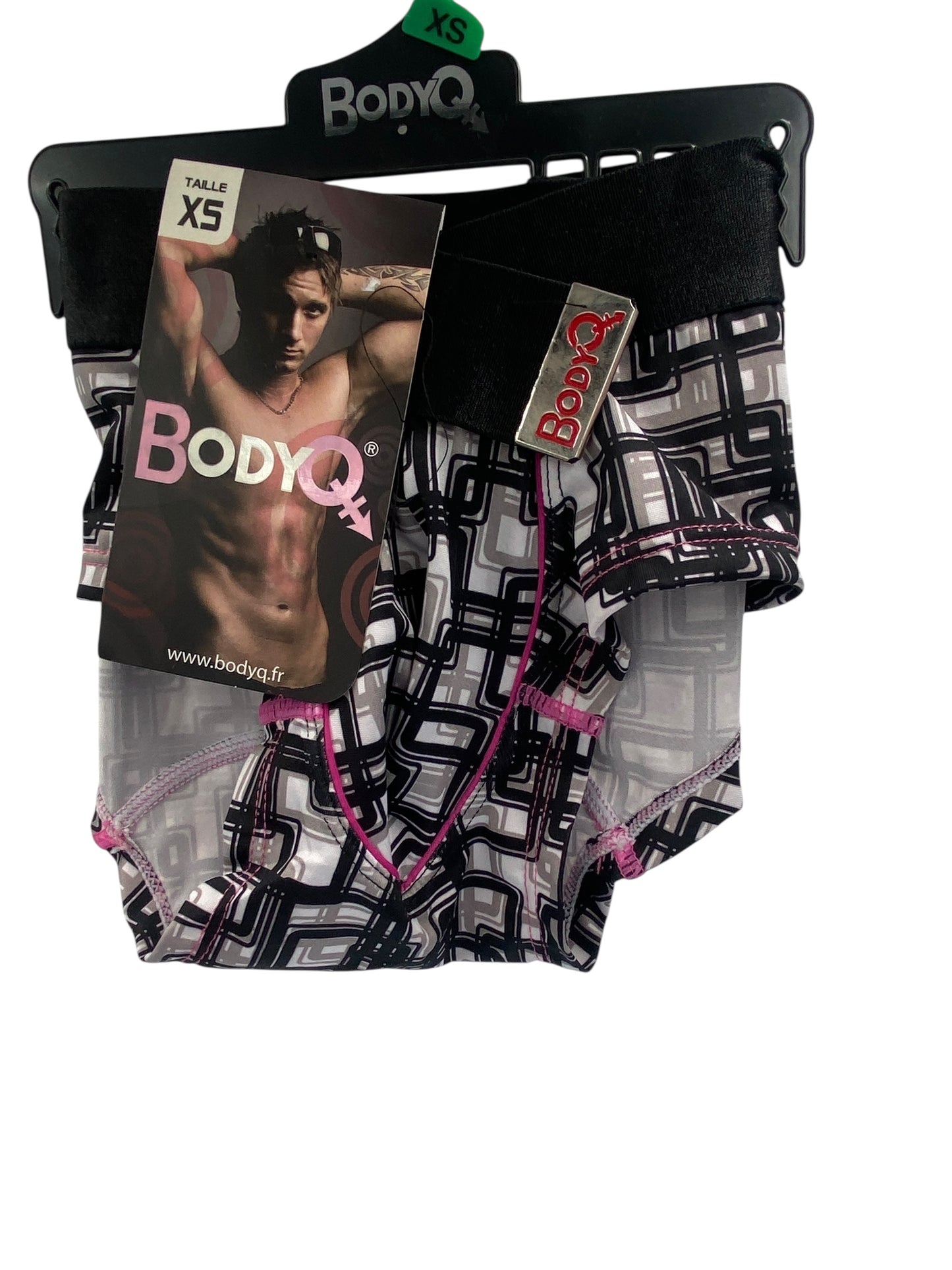BodyQ Sexy Heren Boxershort – Zwart/Wit/Roze – Erotische Herenlingerie – Maten XS t/m S