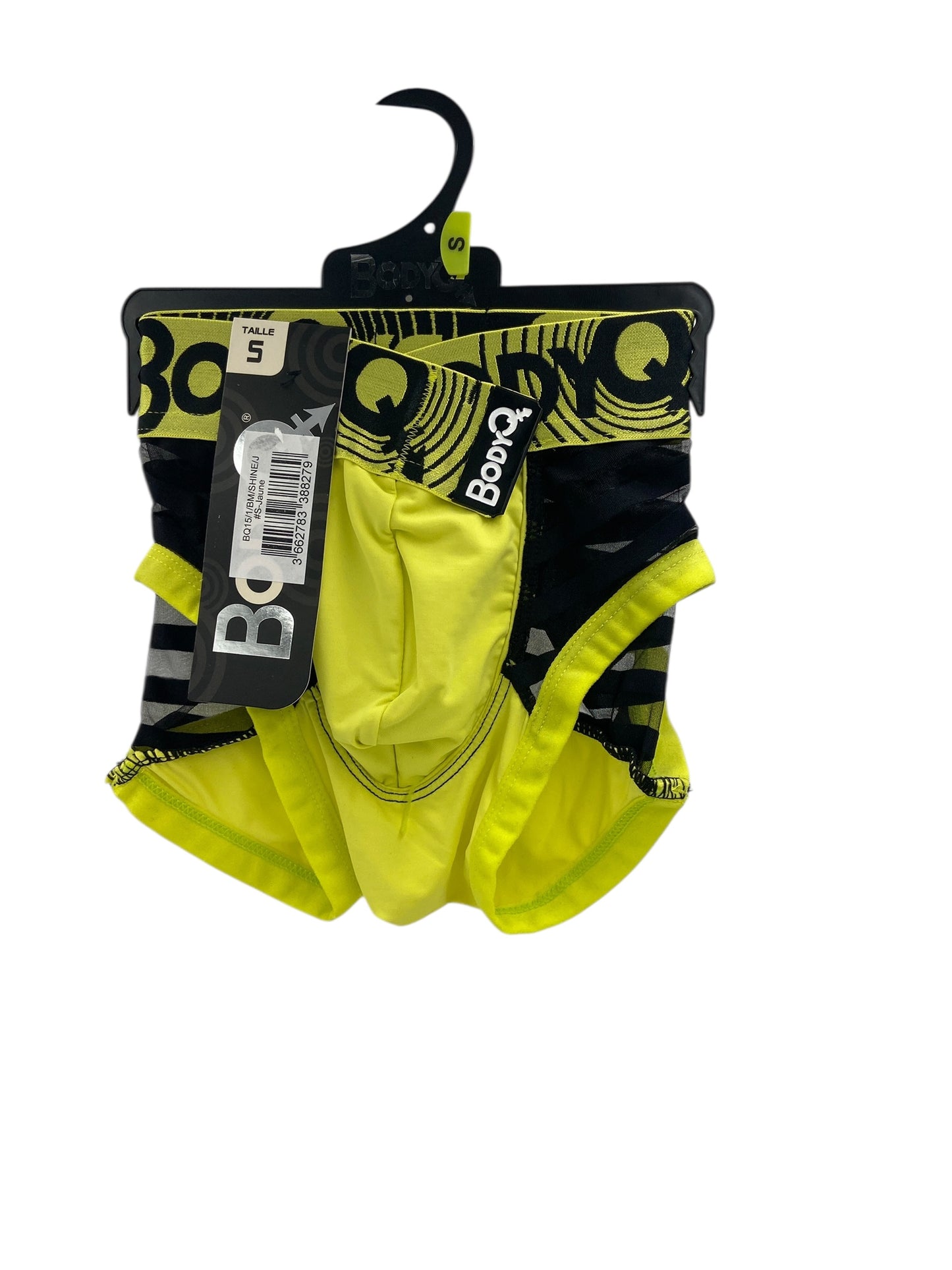 BodyQ Sexy Heren Boxershort – Geel met Net Zwart – Erotische Herenlingerie – Maten S t/m XL