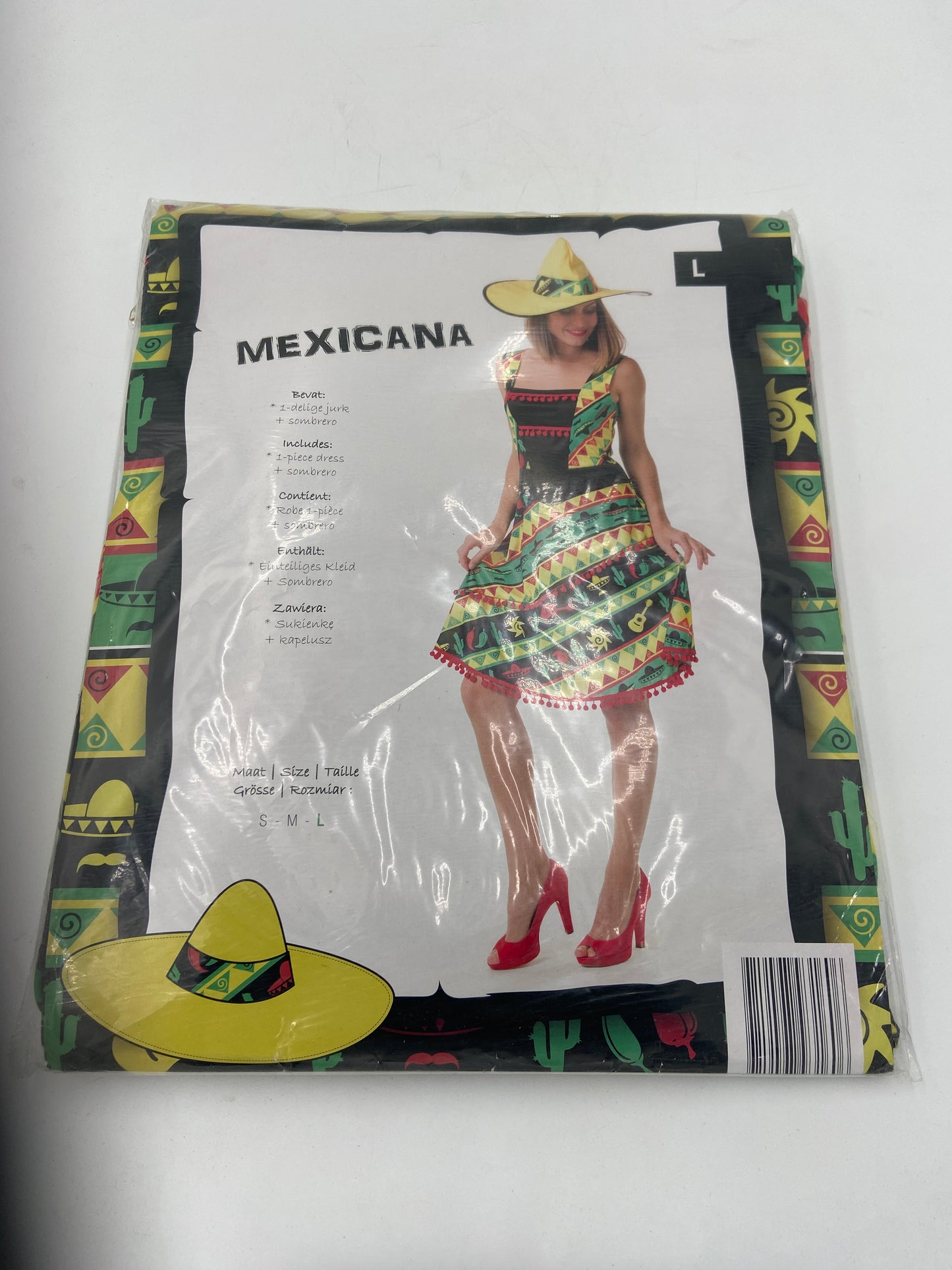 Kinky Mexicaanse Verkleedjurk met Sombrero – Sexy Fiesta Outfit (Maat S & L)