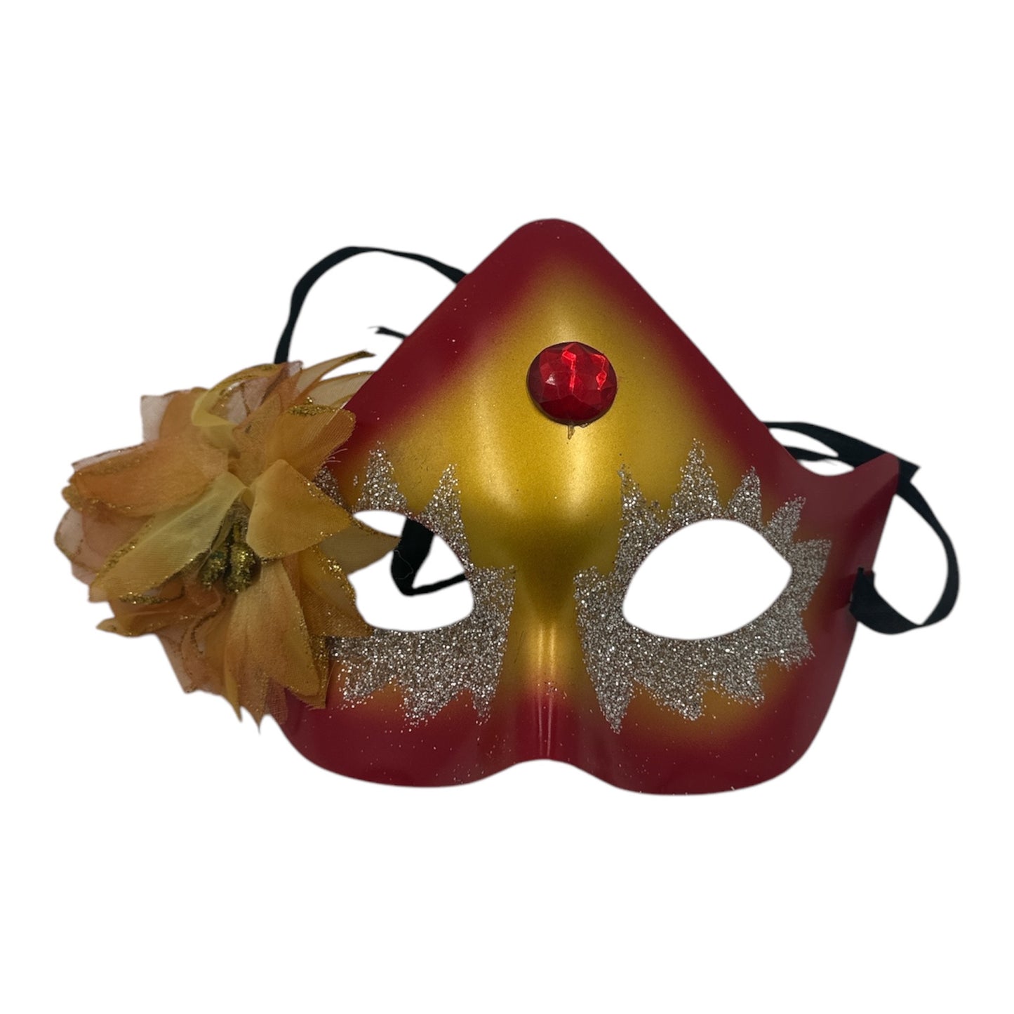 Oranje Rood Masker met een Rode Diamant