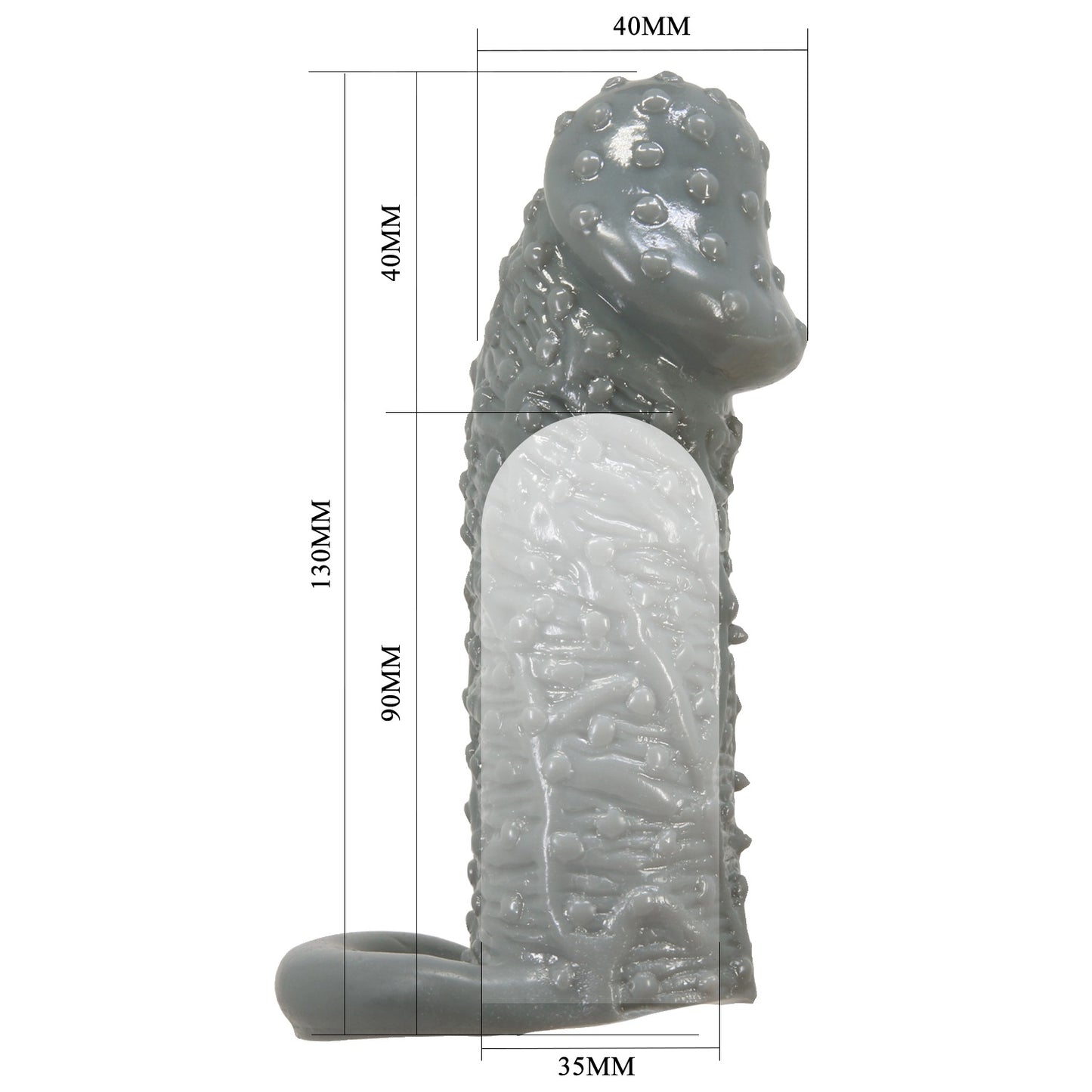 Baile - BI-016013-2 - Penis Sleeve Black 13 Cm Inner Dia 4 Cm - Extender