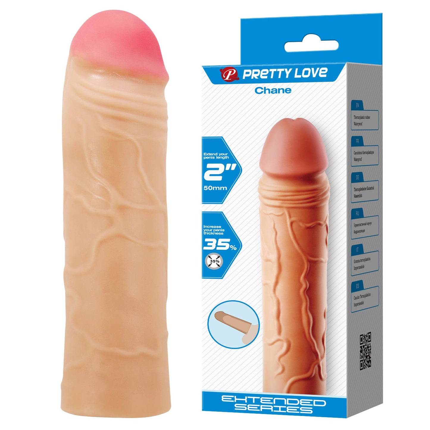 Baile - BI-026254 - Penis Sleeve Flesh 18 Cm Dia 3,7 Cm Inner Dia 2,44 Cm - Extender