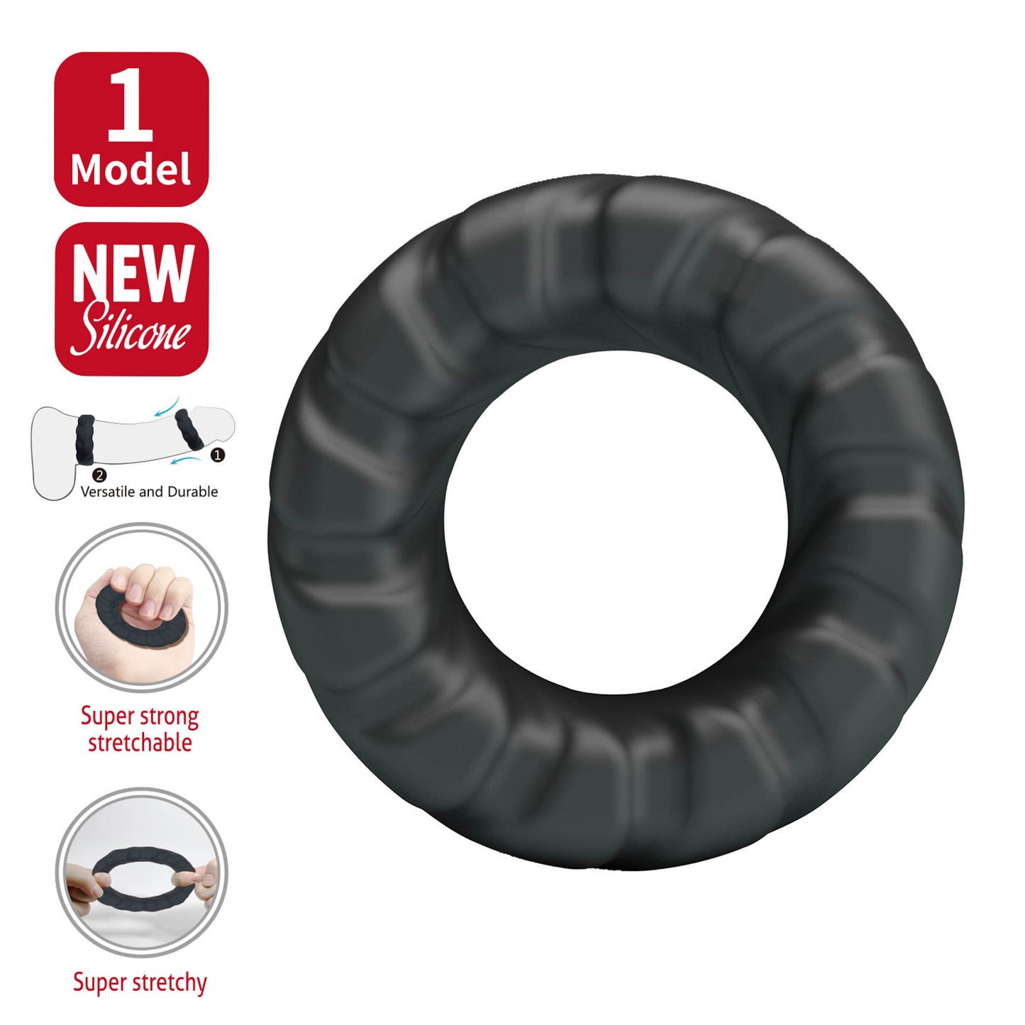 CRAZY BULL – JERIKO Penis Ring Model 1 | Siliconen Performance Ring voor Meer Uithoudingsvermogen