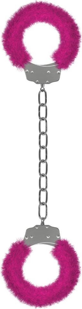 Furry Love Cuffs - Pink- Extra Long Chain - Extra Heavy 265 Gram !! - Extra Big - Colourbox