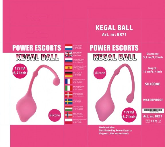 Power Escorts Siliconen Kegelbal - 17.5 cm - Dia 3.1 cm - Roze - BR71