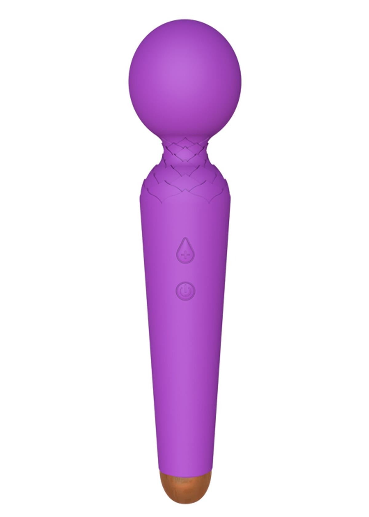 Boysoftoys - 22-00050 - Power wand Massager vibrator - 10 Functions - Silicone - 19,5 cm - dia 4 cm - Rechargeable - attractive Colour windowbox - Purple