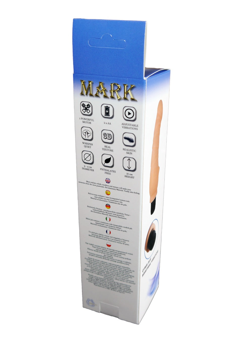 Bossoftoys - 46-00001 - Mark - Realistic vibrator - 21 cm - dia 3/4 cm