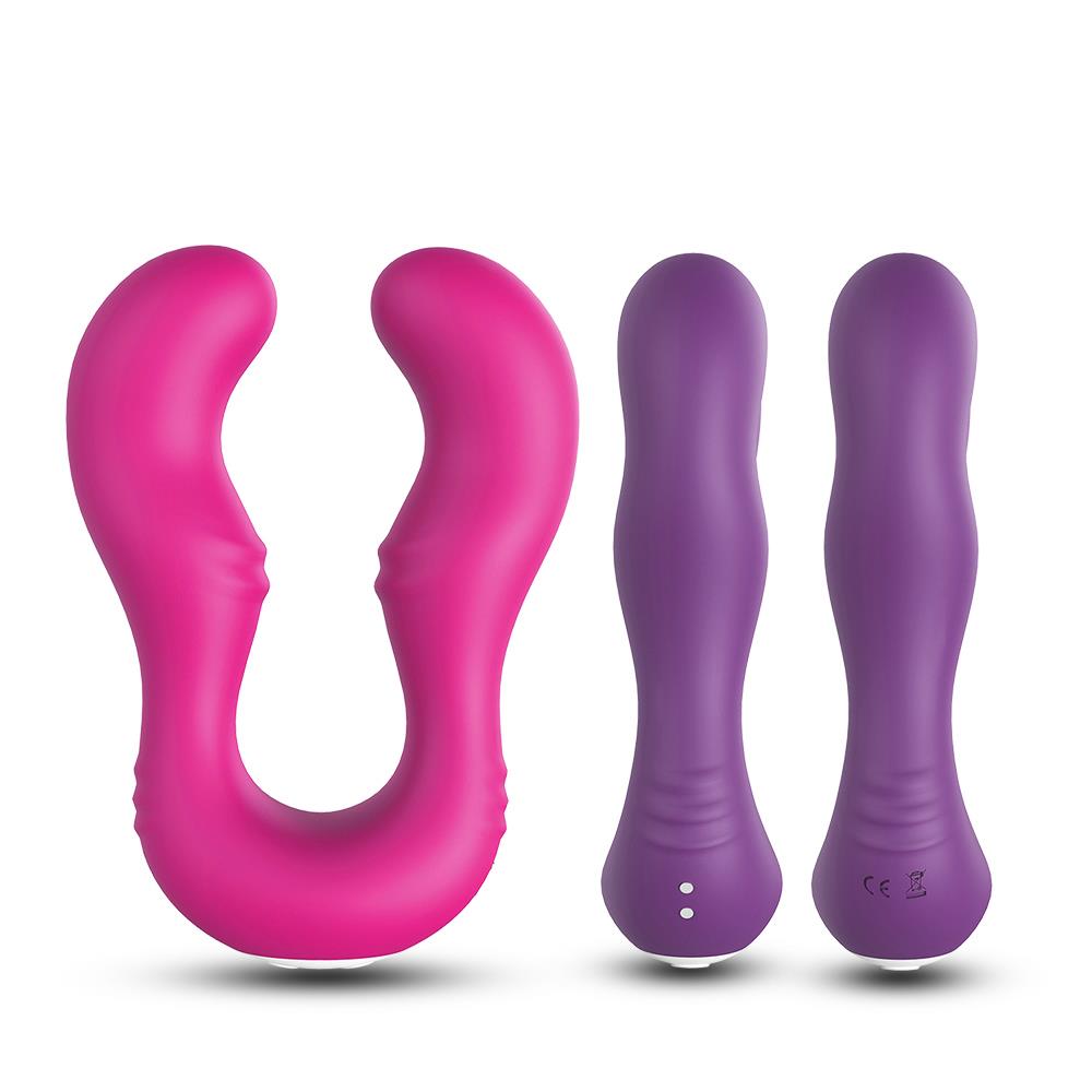 Boysoftoys - 52-00011 - Lesbian couple vibrator - Seraph pink - 100% waterproof - 9 vibration modes - USB rechargeable