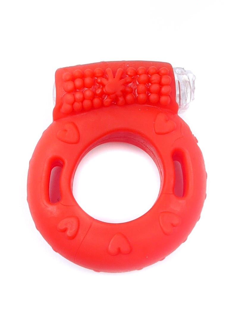 Boysoftoys - 67-00041 - Vibrating Cockring - Red - batteries included - packed in plastic bag