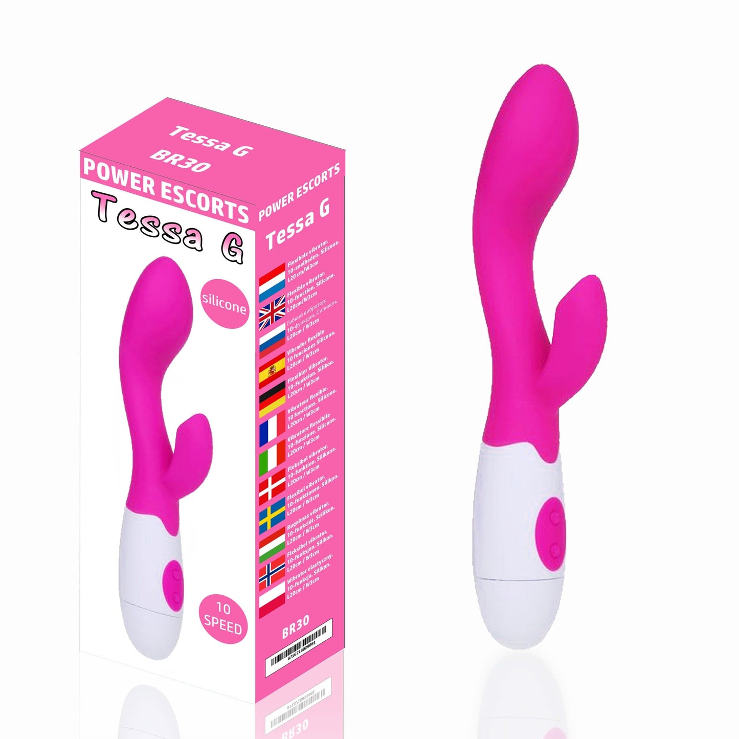 Power Escorts - BR30 - Tessa G Pink G Spot Vibrator - 10-Speed