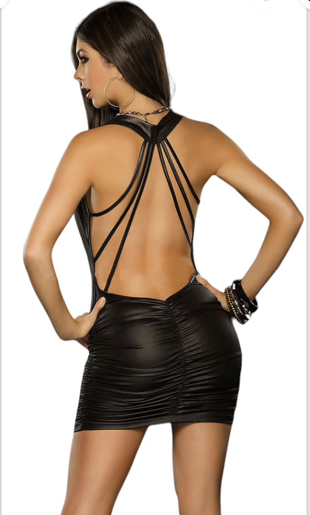 Body Pleasure Wet Look Jurk - One Size Fits Most - TL109