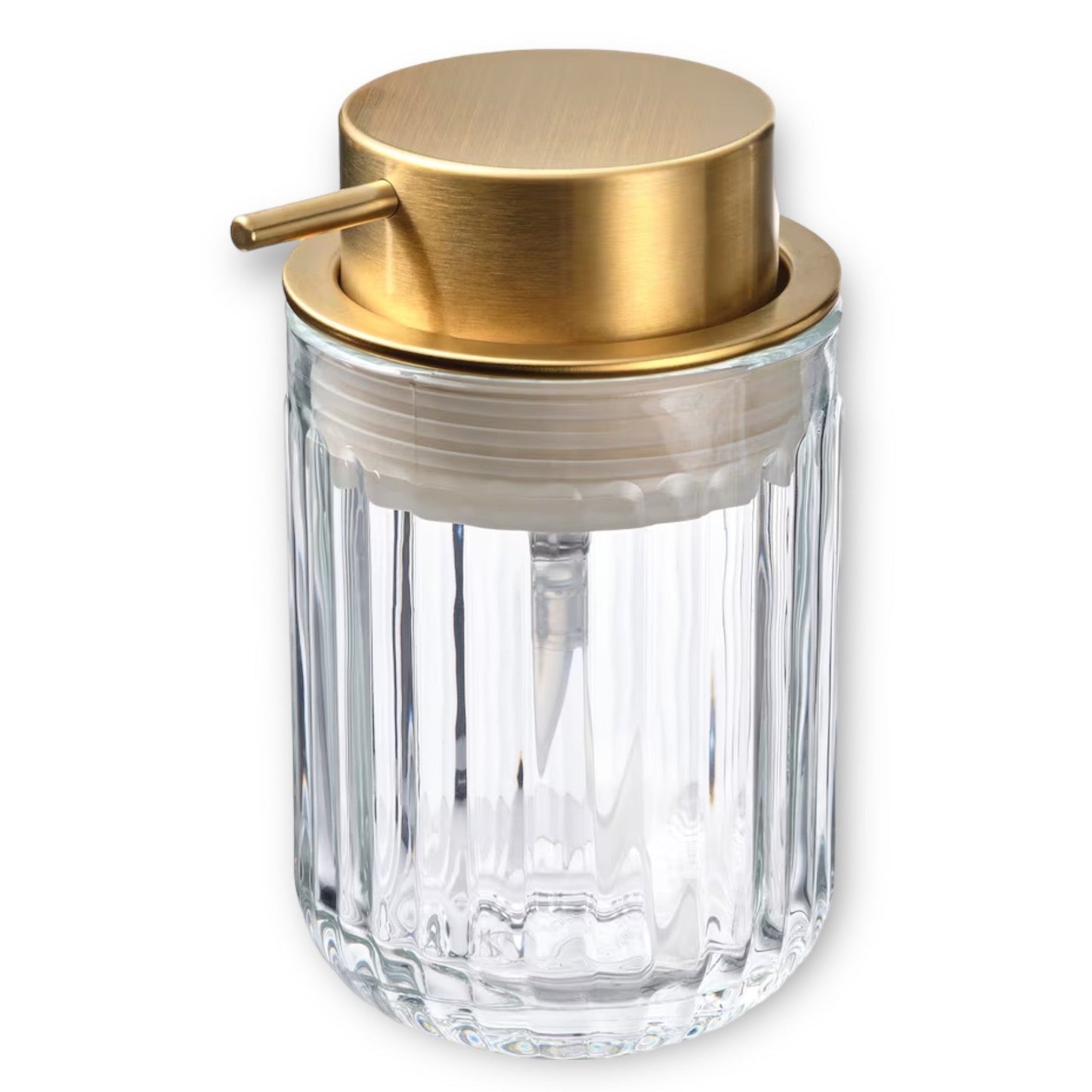 Elegant Zeeppompje Glas met Gouden Pompje - Voor een Stijlvolle Badkamer