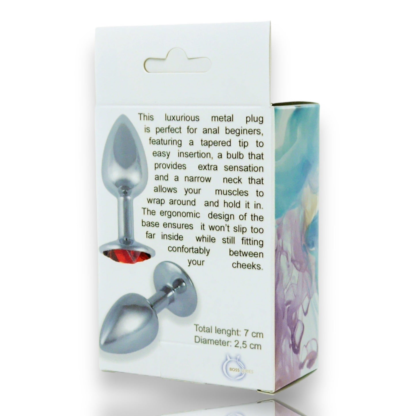 Bossoftoys - Silver Plug - Diamond Stone - Length 7 cm - Dia 2,7 cm - 4 Colours