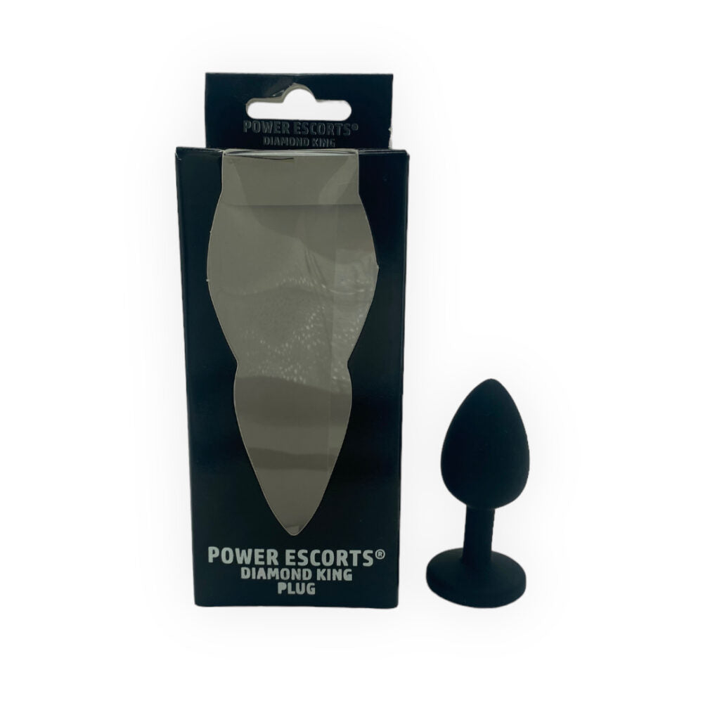 Power Escorts Small Silicone Black Plug Purple Stone - BR135SPurple - Window Box