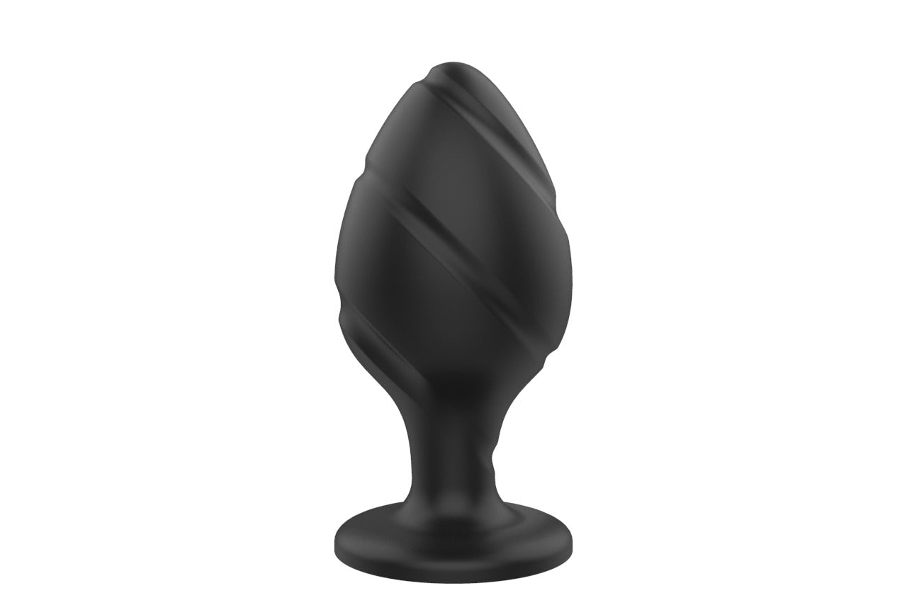 Power Escorts - BR216L - Screw Plug Large Anal Plug - 9,2 CM x 4,5 CM / 3,6 Inch x 1,8 Inch - Butt plug - Black - quality Silicone - No cheap tpe material - Colour box
