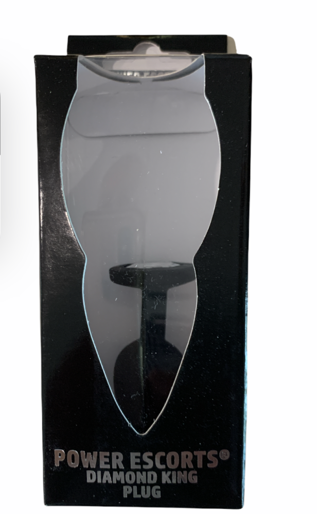 Power Escorts Large Silicone Black Plug Clear Stone - BR135Lclear - Window Box