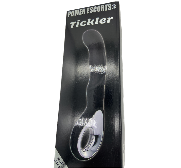 Power Escorts Tickler Black Silicone GSpot Vibrator - Rechargeable - BR214black