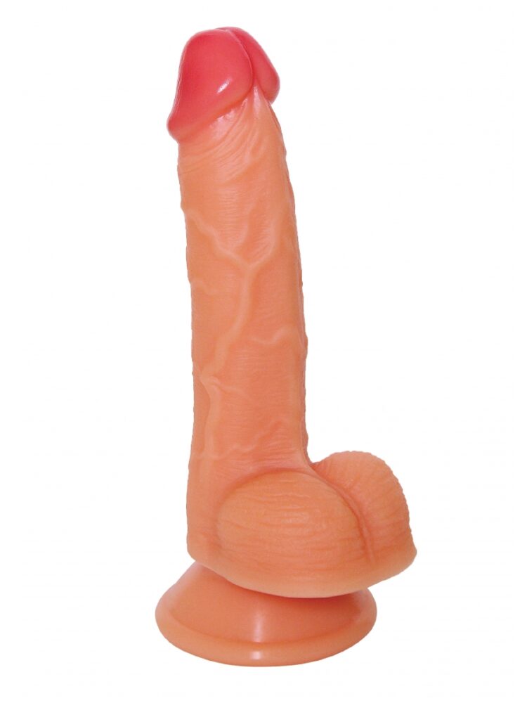 Argus Soft Lover 1 Dubbele Dichtheid 2 Lagen Siliconen Realistische Dildo met Ballen en Zuignap - Gratis 30 ml Glijmiddel - 18,5 cm - AT1071