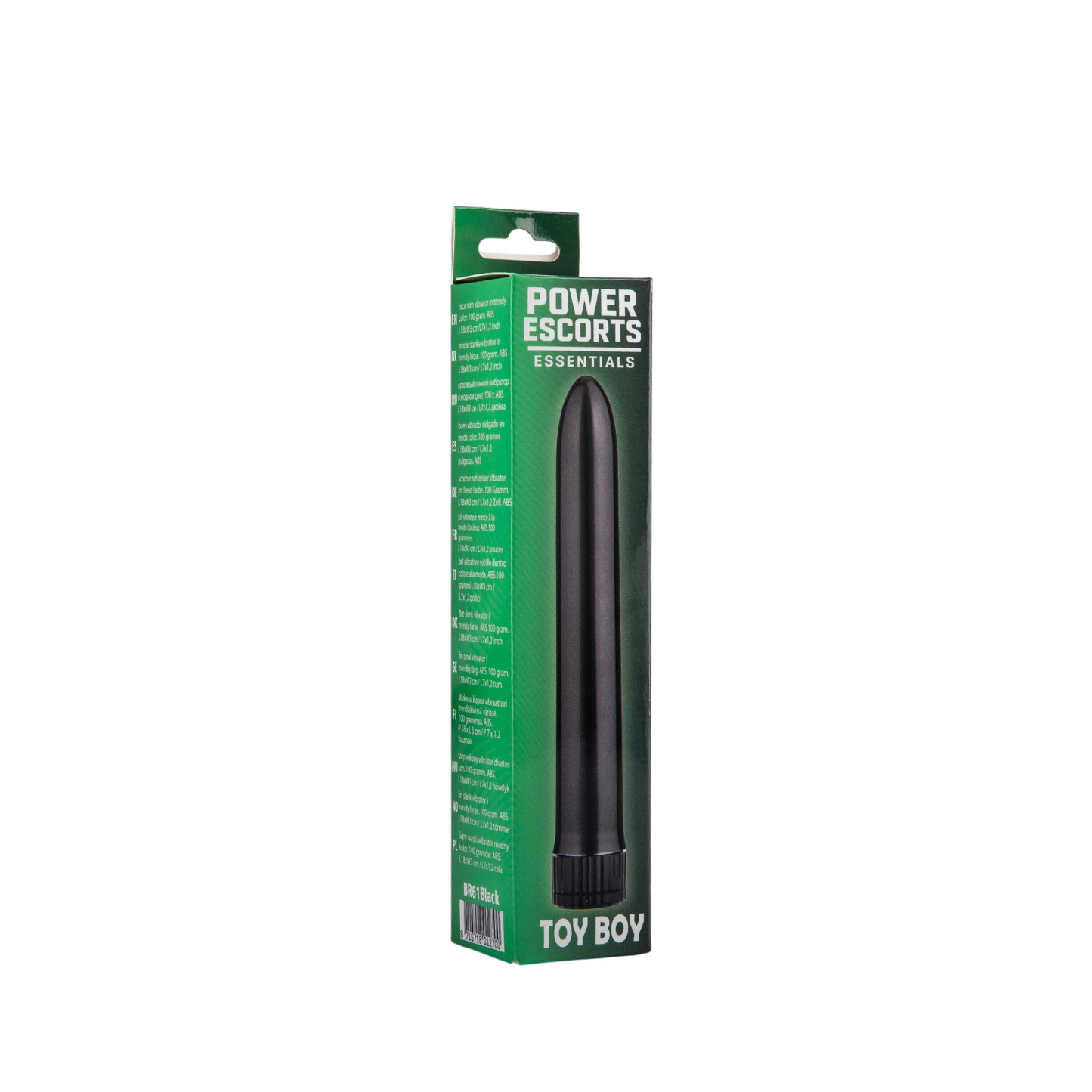 Power Escorts Toy Boy Classic Vibrator - 18 CM - Black