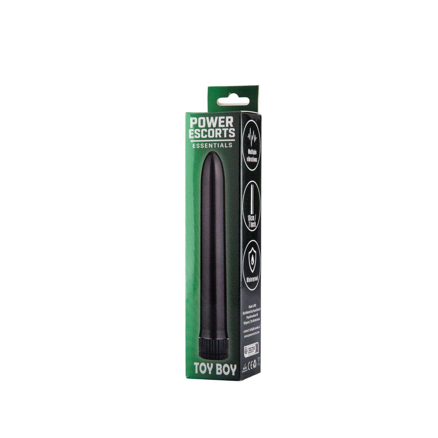 Power Escorts Toy Boy Classic Vibrator - 18 CM - Black