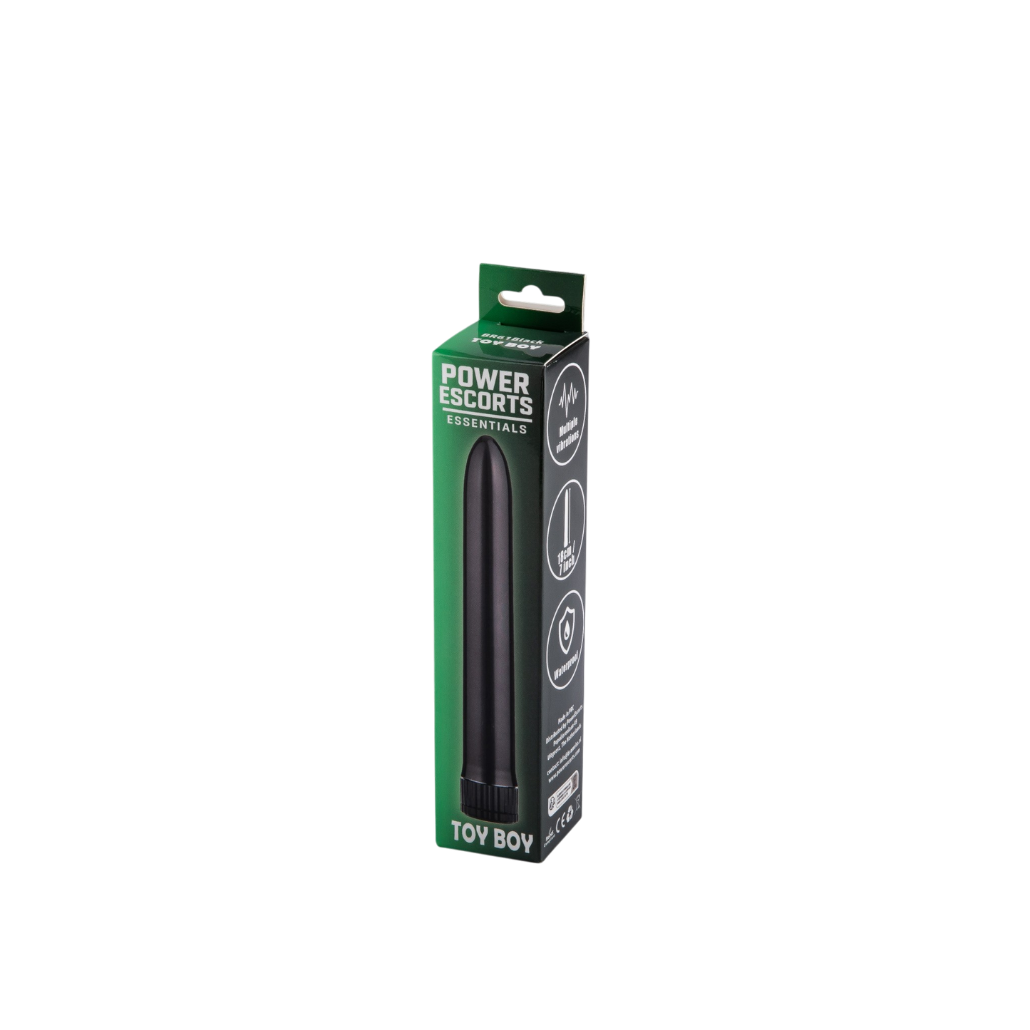 Power Escorts Toy Boy Classic Vibrator - 18 CM - Black