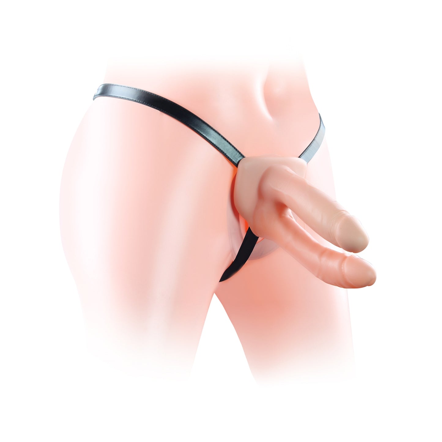 Hollow Strap-On Dubbele Dildo 6 Inch – 18 cm Verstelbare Unisex Harness, Waterproof Productbeschrijving