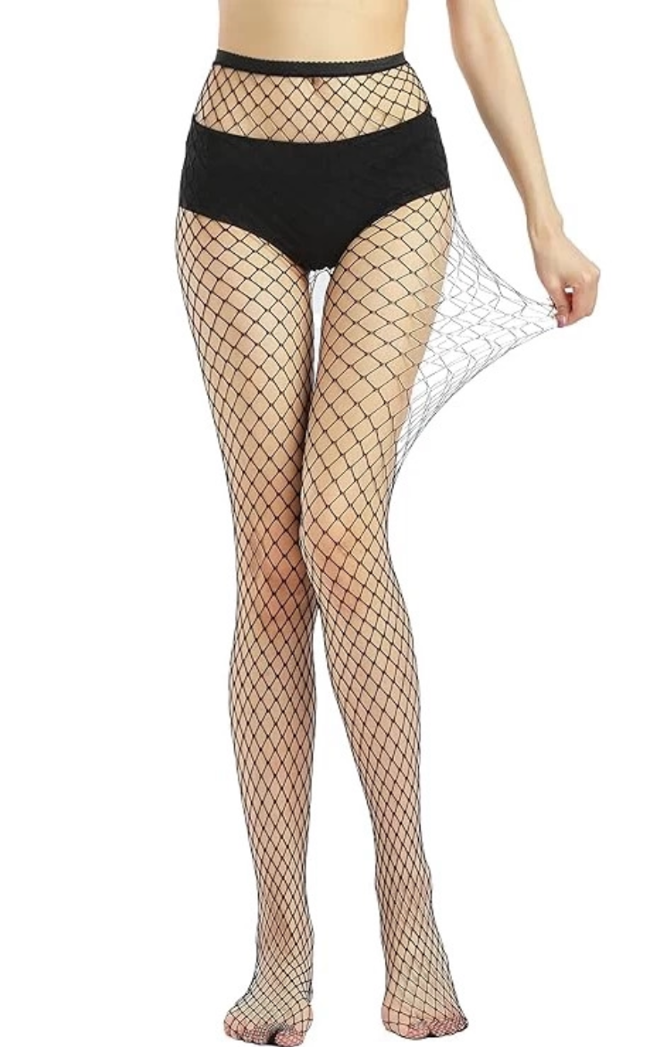 Fashion Fishnet Panty Hose - Stocking Large Raster - Black