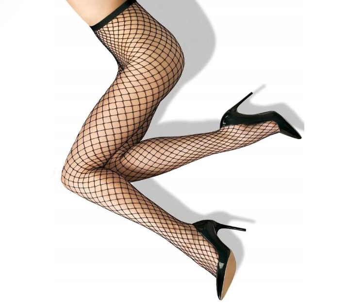Fashion Fishnet Panty Hose - Stocking Large Raster - Black