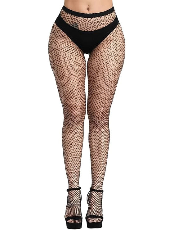 Fashion Fishnet Panty Hose - Stocking Medium Raster - Black