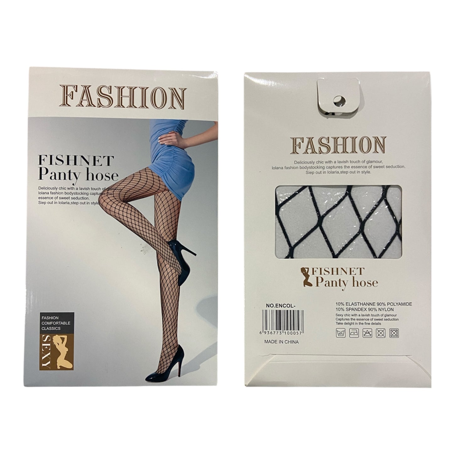 Fashion Fishnet Panty Hose - Stocking Large Raster - Black