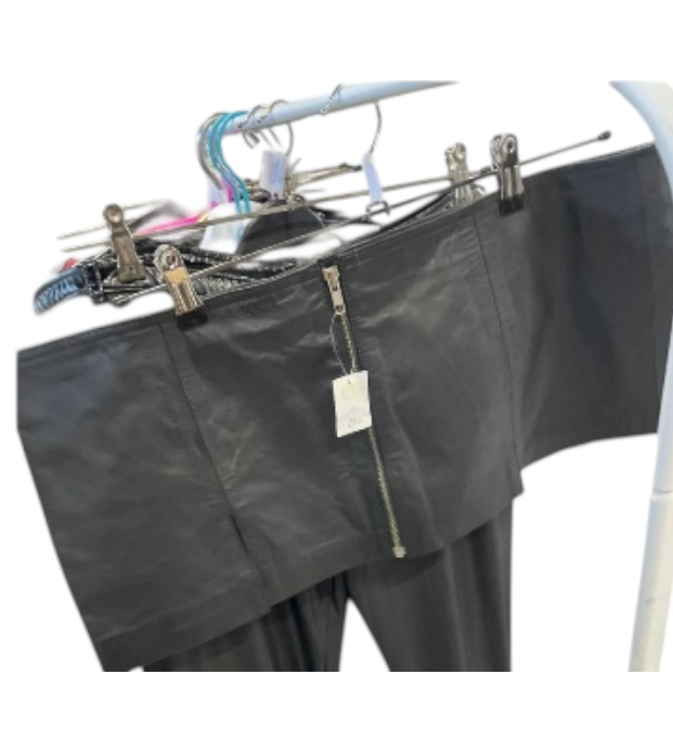 Ultra Kort Zwart Rokje met Rits – Maat XXL