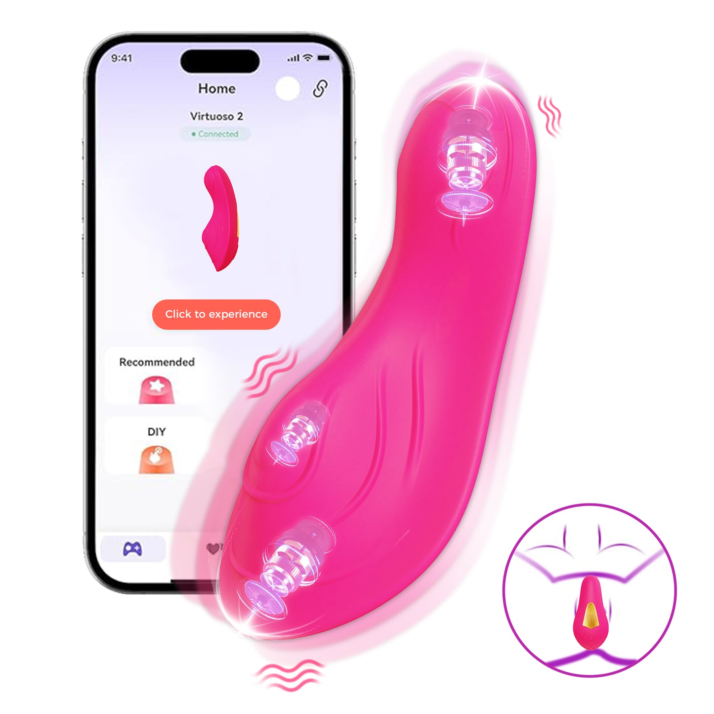 Power Escorts Vivi – BR333 -  Bordeaux Rood (App-Controlled Panty Vibrator)