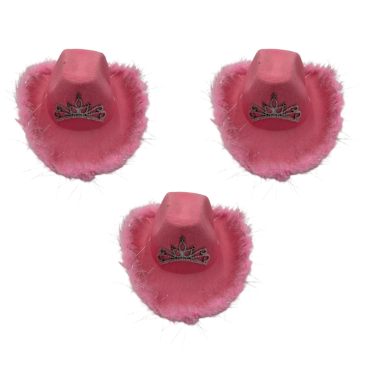 3 Pack - Roze Cowboy Hoeden