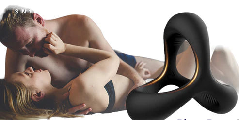 LoveSecret - 3-Functie Siliconen Cockring – Zwart