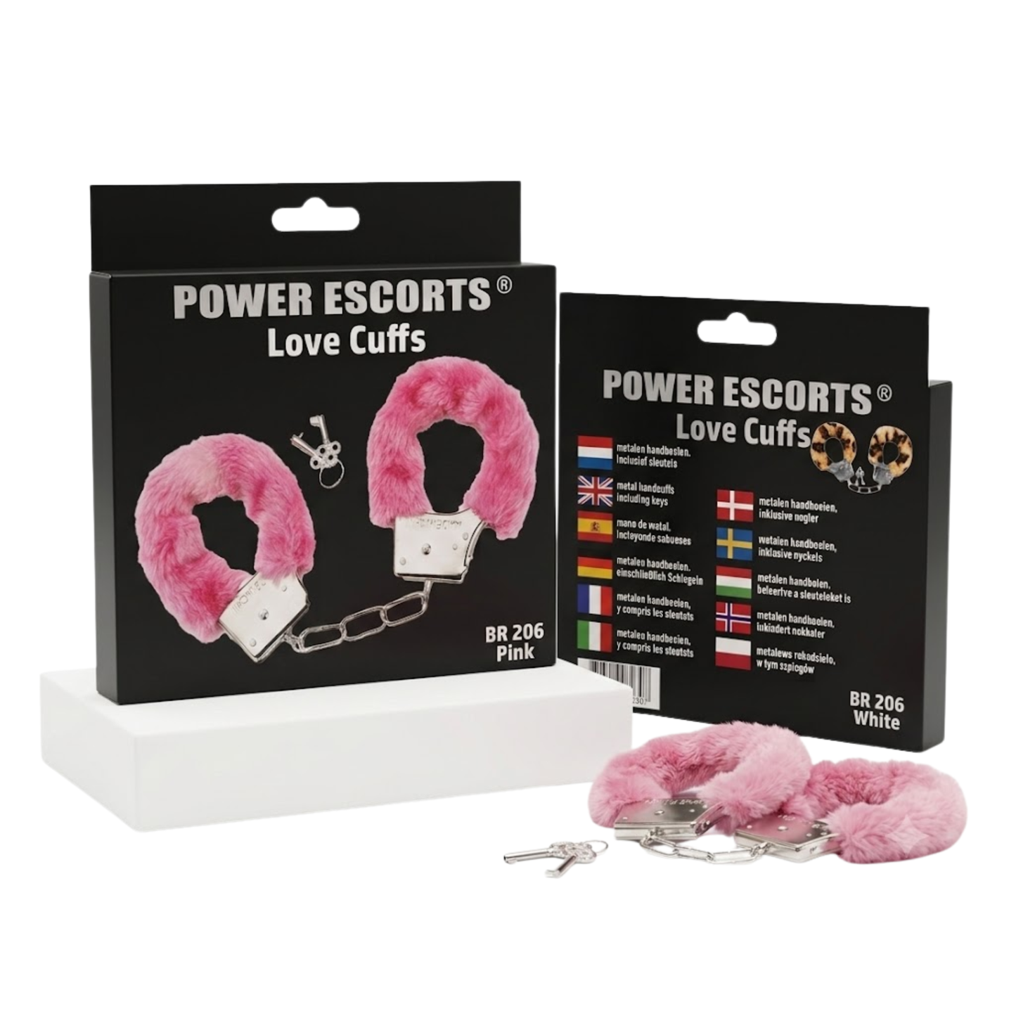 Power Escorts Furry Hand cuffs 5 Colours Mixpack - 5 Pieces - Love Cuffs - BR206