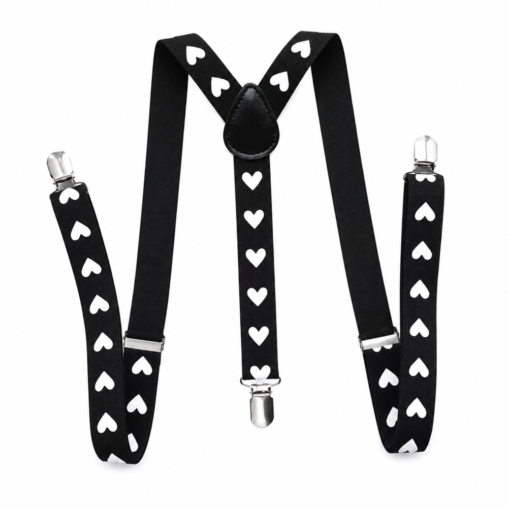 Bretels Suspender Hearts – Zwart & Rood
