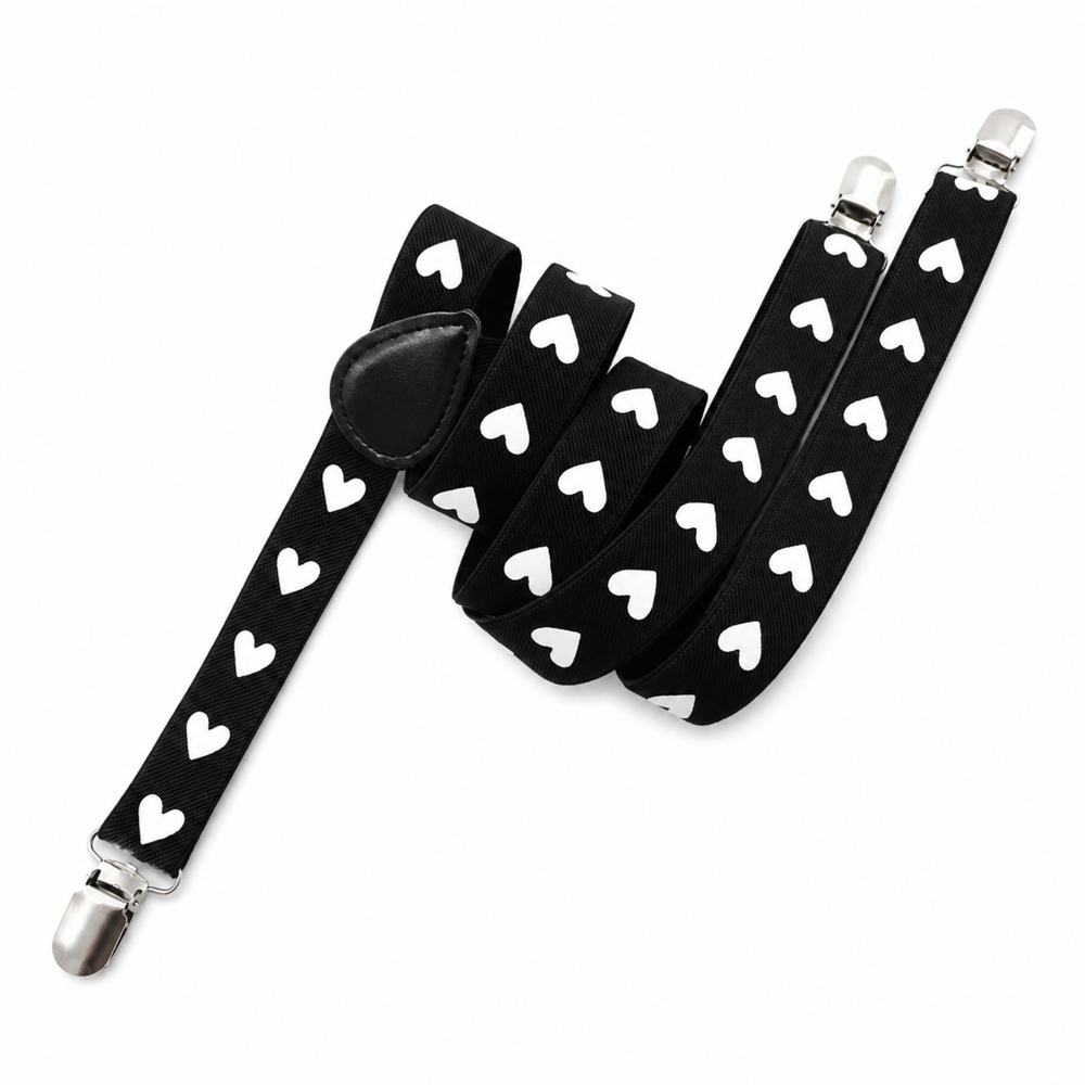 Bretels Suspender Hearts – Zwart & Rood