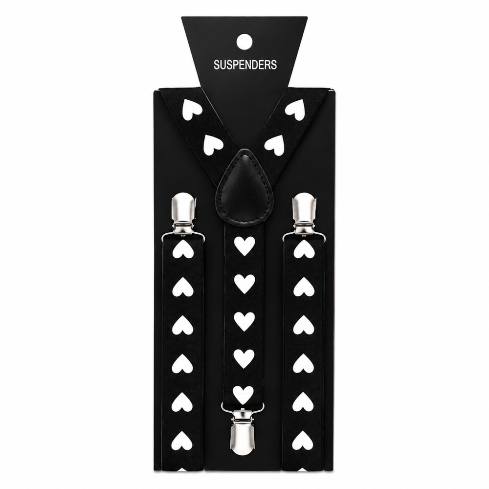 Bretels Suspender Hearts – Zwart & Rood
