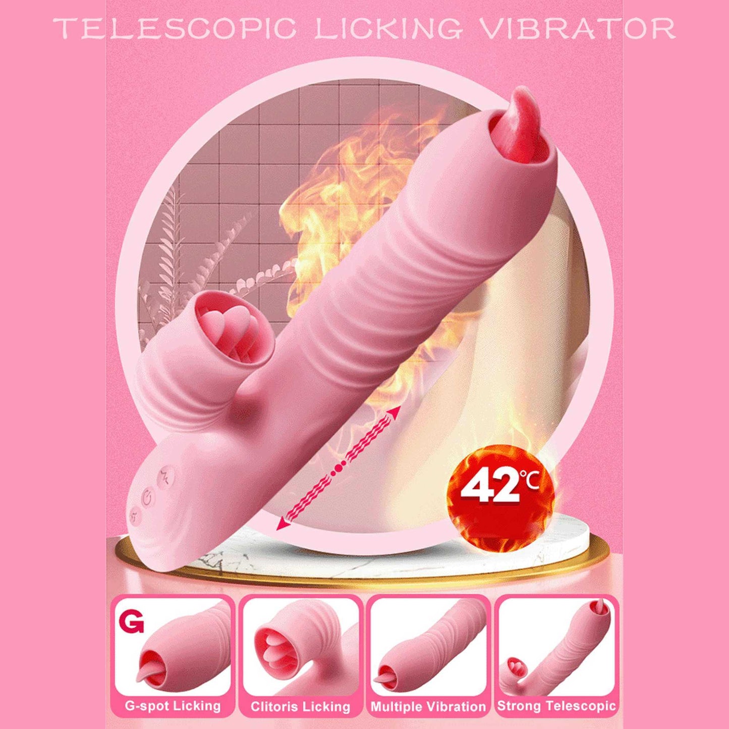 Bossoftoys - 26-00156 - Fanny Air sucker Clitoris Licker G Spot Vibrator - 20 Function - Pink