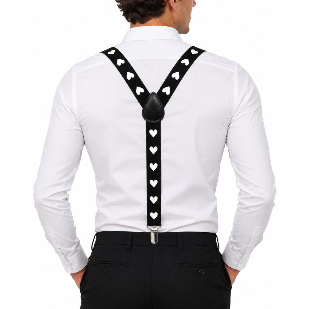 Bretels Suspender Hearts – Zwart & Rood