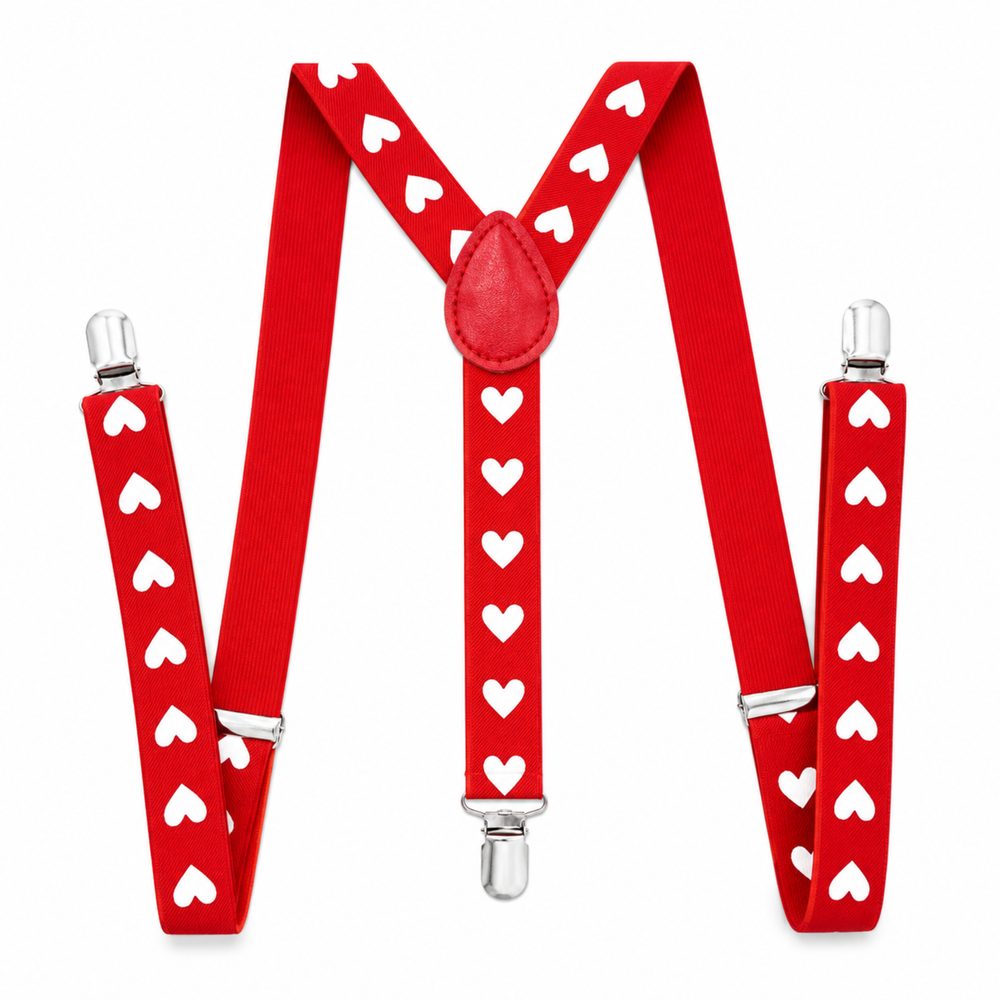 Bretels Suspender Hearts – Zwart & Rood